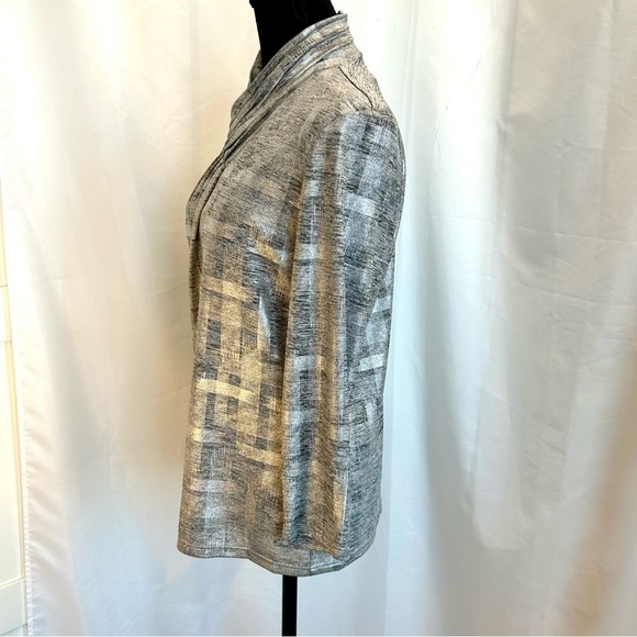 CALVIN Klein silver metallic high neck blouse - Picture 6 of 12